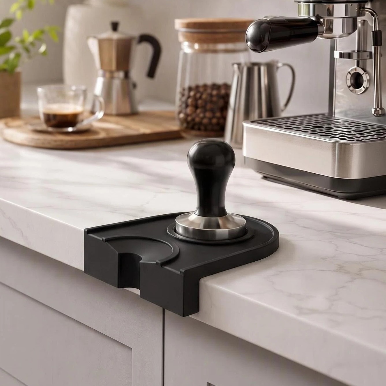 Coffee Equipment Distributor - Alfombrilla de silicona pequeña negra para