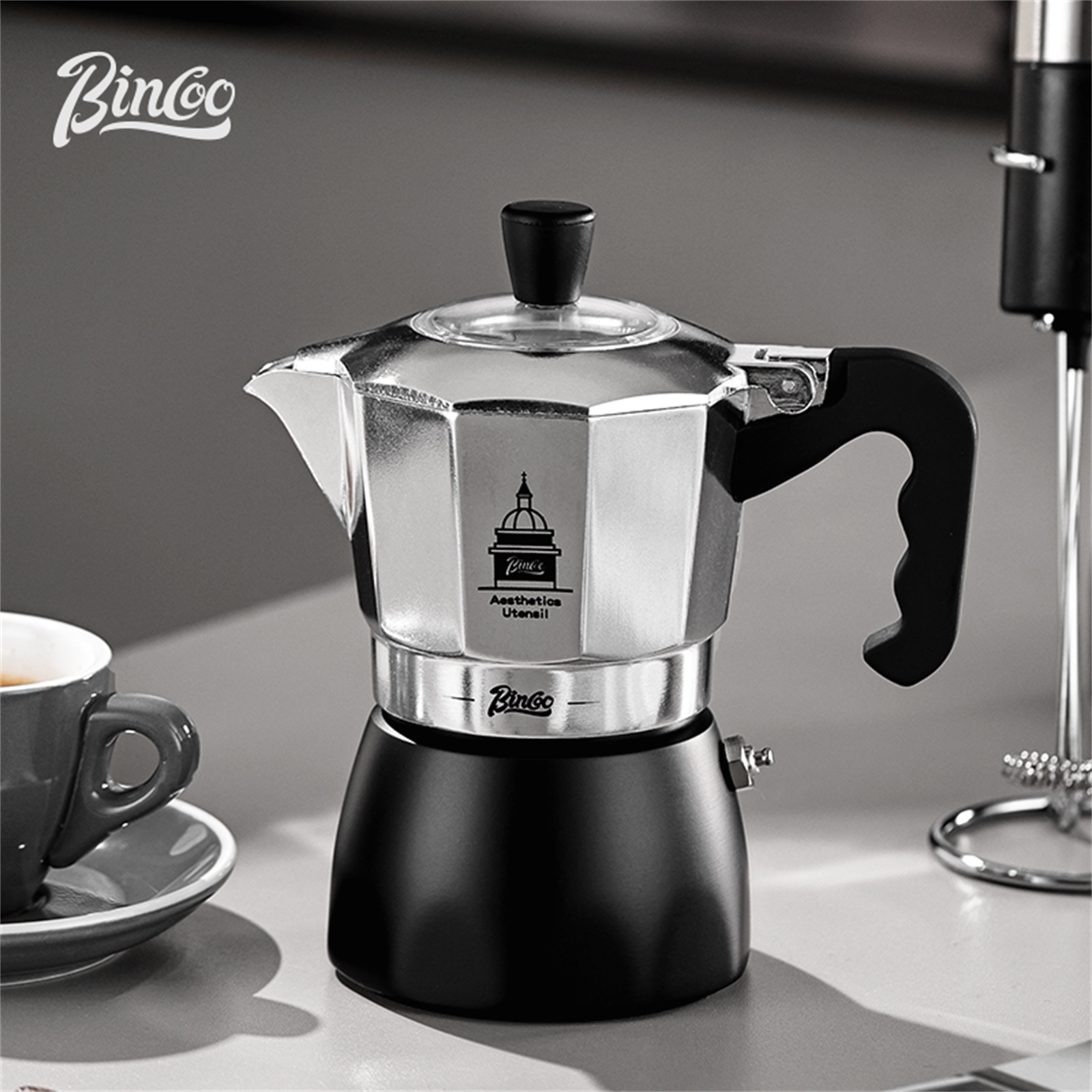 BINCOO Olla Moka de doble válv - Coffee Equipment At Home reseña y precio