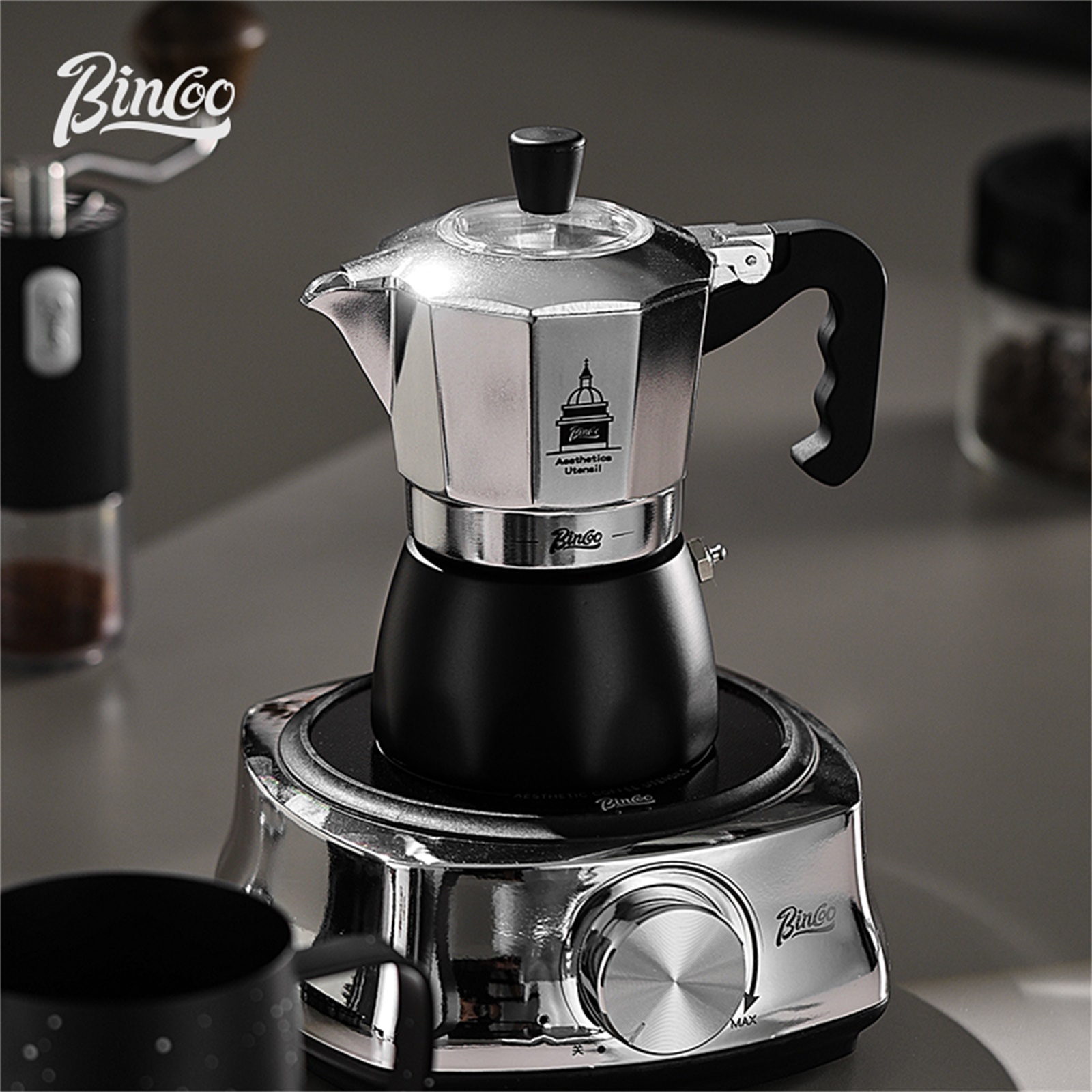 BINCOO Olla Moka de doble válv - Coffee Equipment At Home reseña y precio